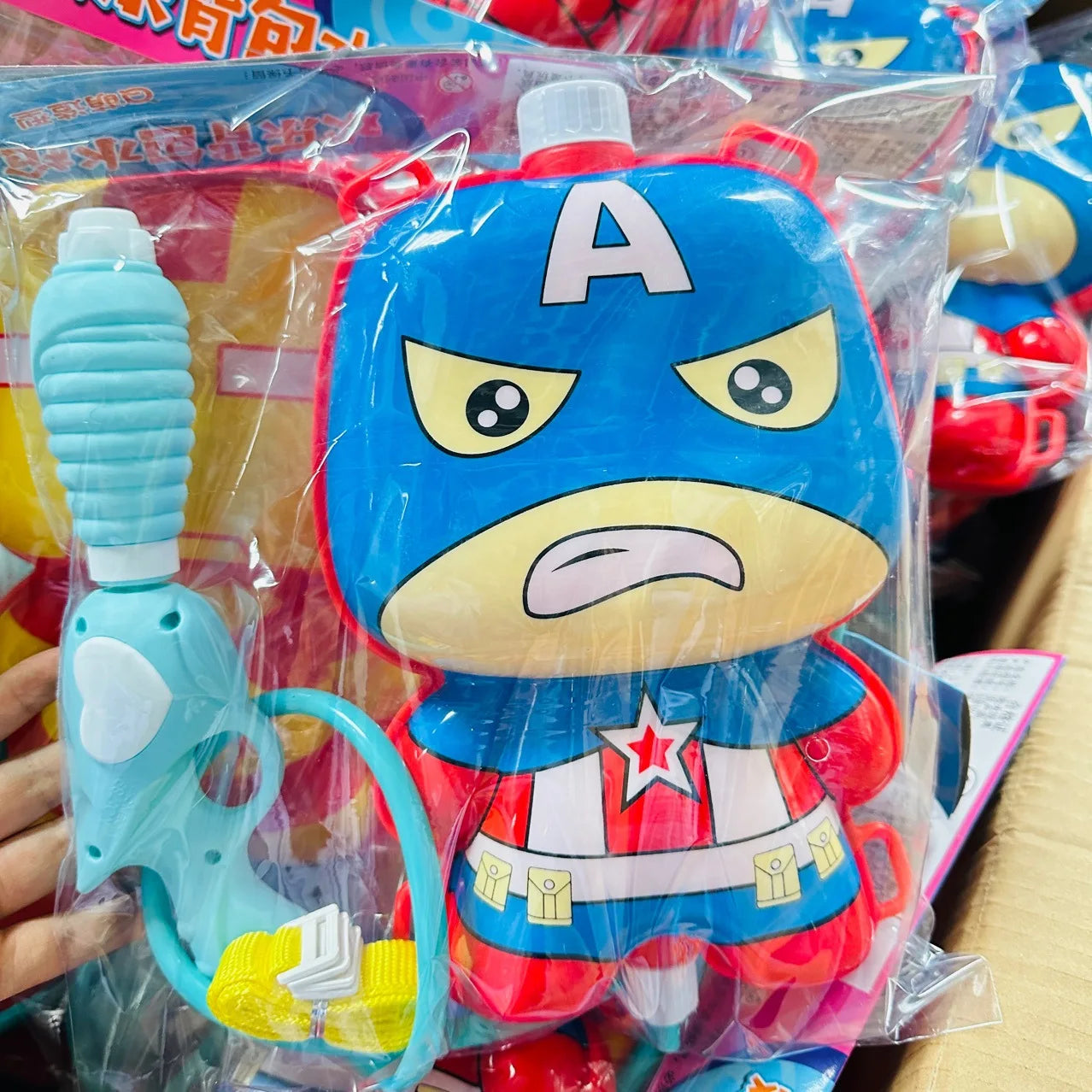 Marvel Iron Man / Spiderman Backpack Water Gun