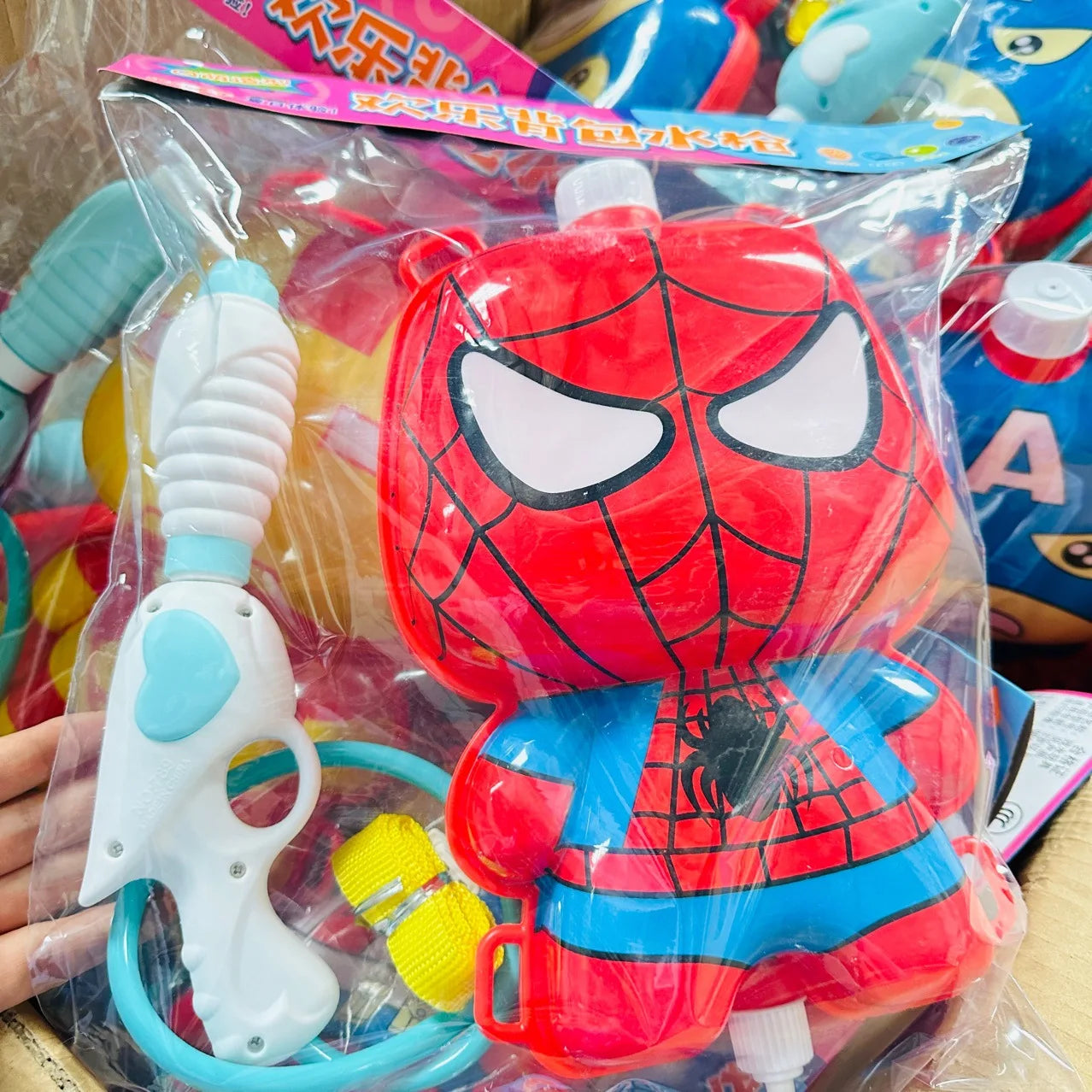 Marvel Iron Man / Spiderman Backpack Water Gun